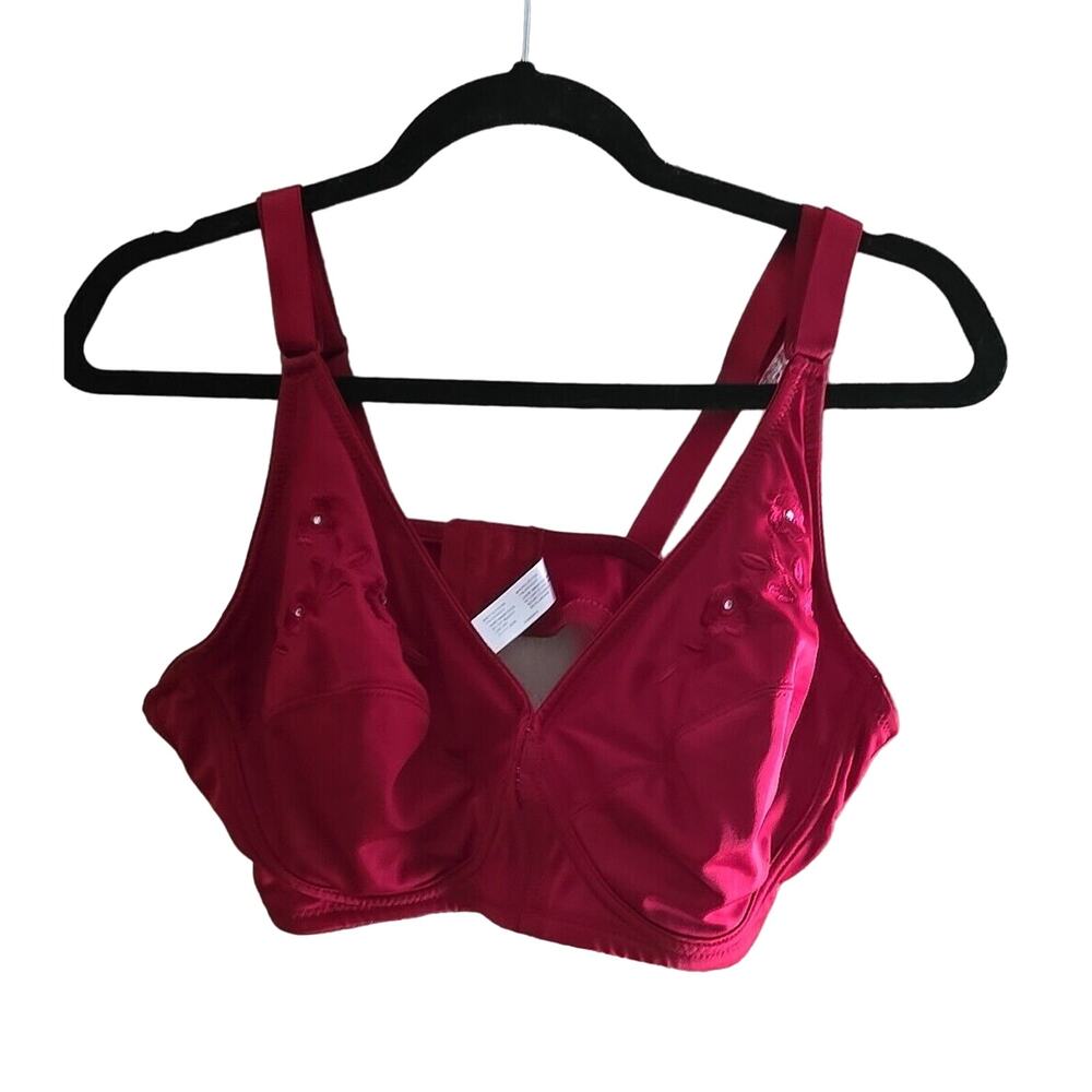 Delta Burke Pink Embroidered Full Coverage Adjustable Underwire Bra‎ Size 42D